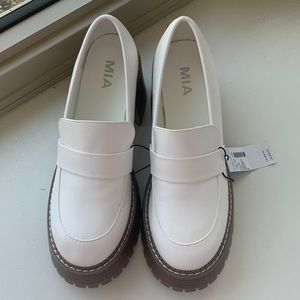 MIA chunky white loafers